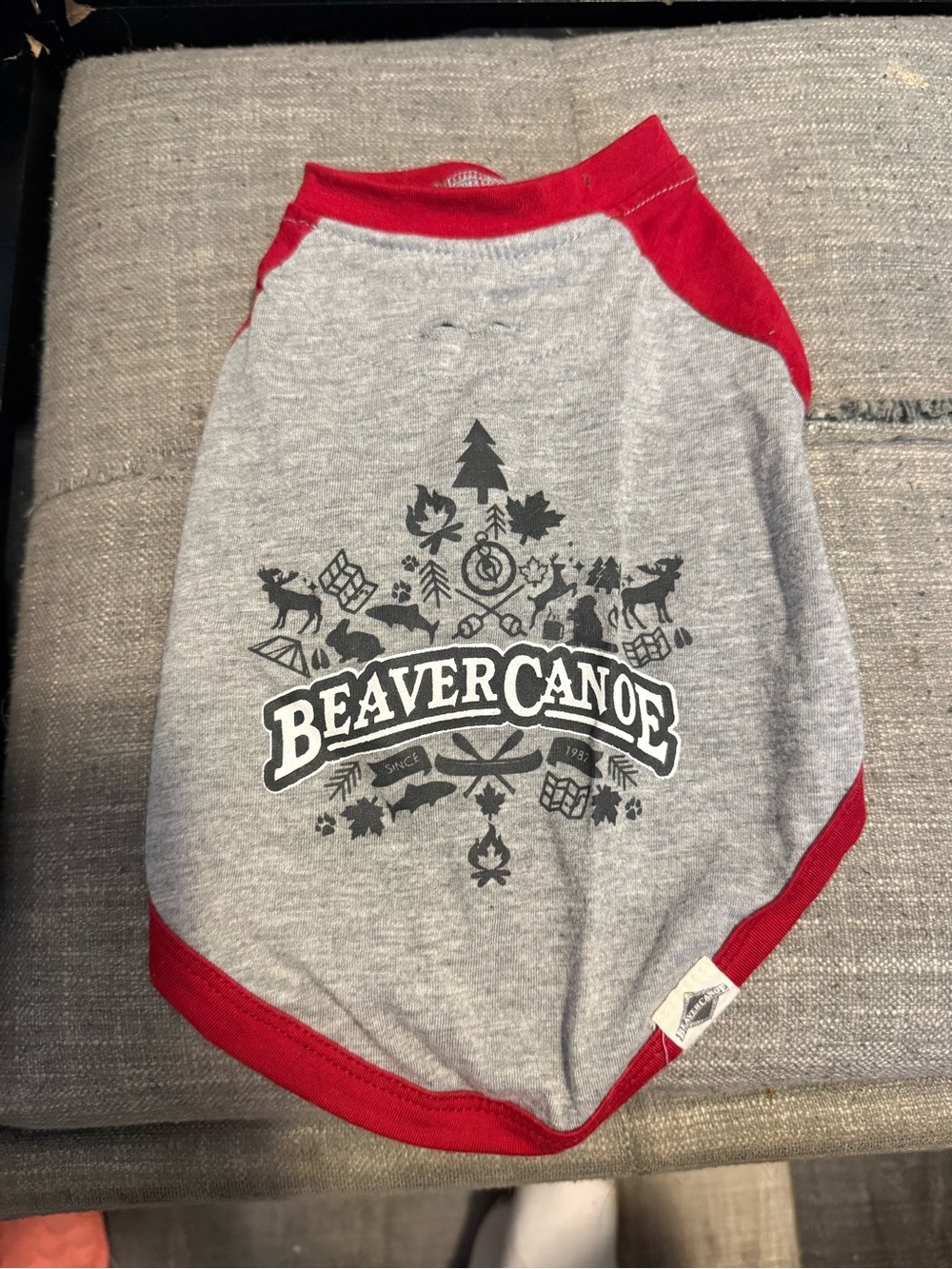 Grey & Red Small Pet Tee XS